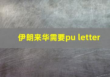 伊朗来华需要pu letter